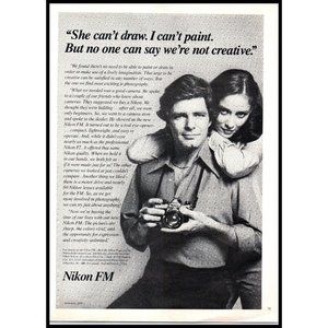 1978 Nikon FM SLR Camera Vintage Print Ad Film Photography Wall Art Photo 70s